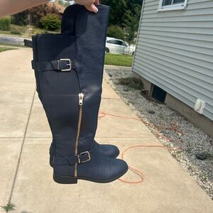 Elegant Navy Knee-High Boots